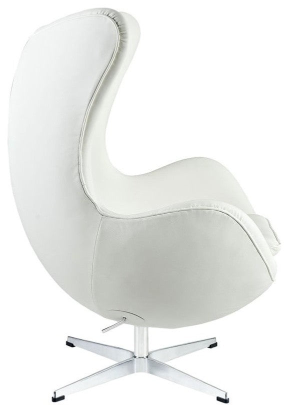 Modern Contemporary Living Room Leather Lounge Chair Black, White
