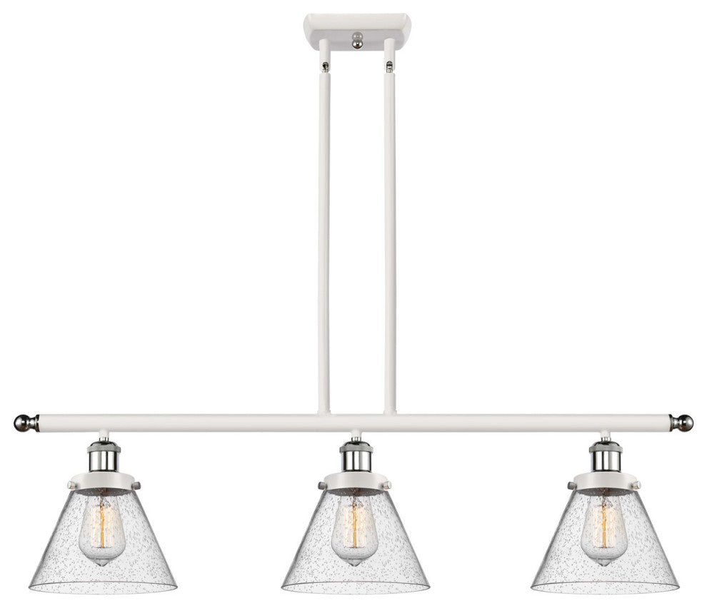 Innovations 916-3I-WPC-G44-LED 3-Light Island Light, White, Polished Chrome