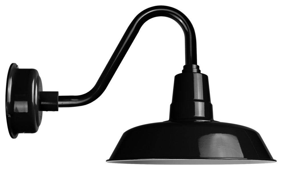 22" Vintage LED Wall Light With Vintage Arm, Black