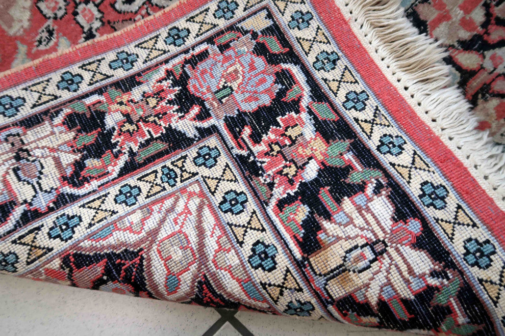 Handmade Vintage Persian Tabriz Kashmir Rug 2.5'x4.2', 78cmx129cm 1960s