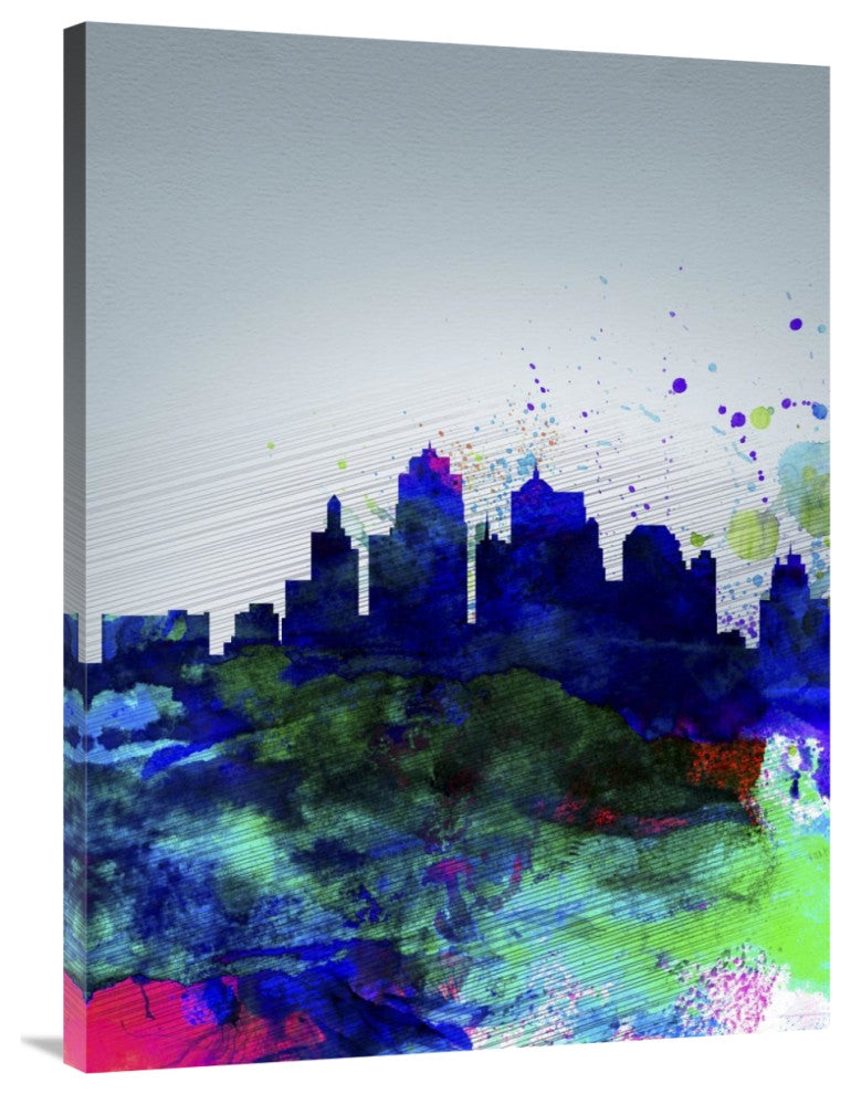 "Kansas City Watercolor Skyline" Fine Art Print