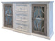 2-Door/3-Drawer Buffet White With Gray Doors