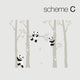 Trees With Pandas Wall Decal, Scheme C, 96" Tall Trees