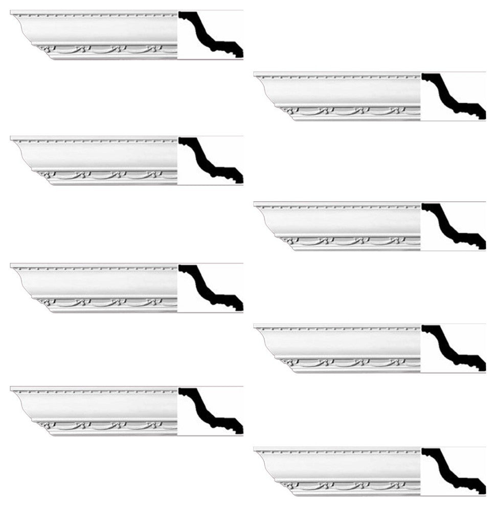 Ornate Cornice White Urethane Williamstown Design 8 Pieces Totaling 752" Length