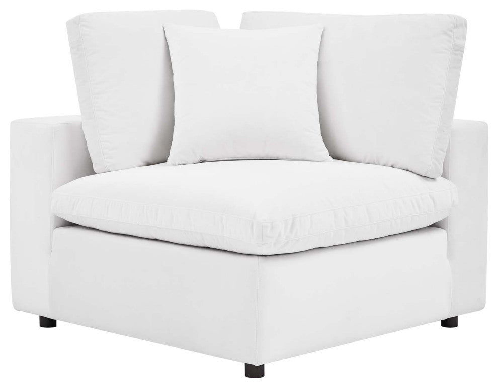 Sectional Sofa Set, Velvet, White, Modern, Living Lounge Hotel Lobby Hospitality