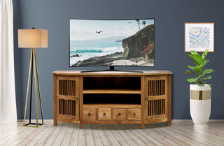 Waxed Teak Wood Belize Buffet / Entertainment Center