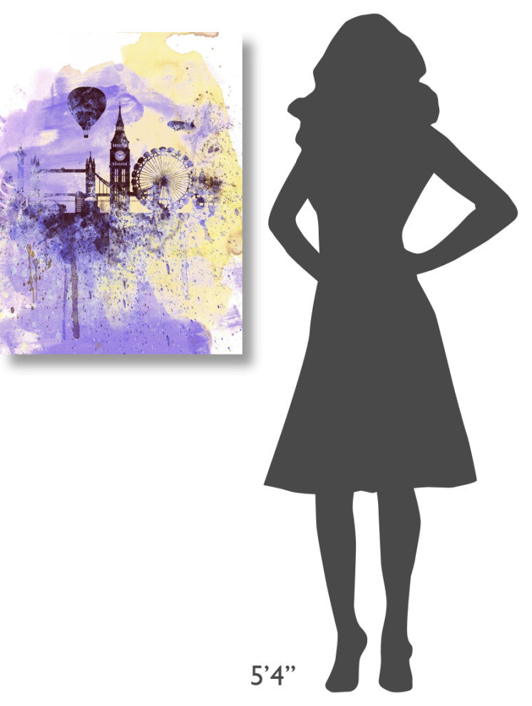 "London Watercolor Skyline" Fine Art Print