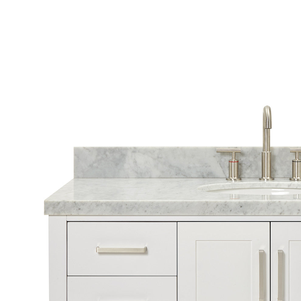 Ariel Magnolia 49" Oval Sink Bath Vanity Carrara Marble Gray