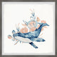 "Whale and Flowers" Framed Painting Print, 12x12