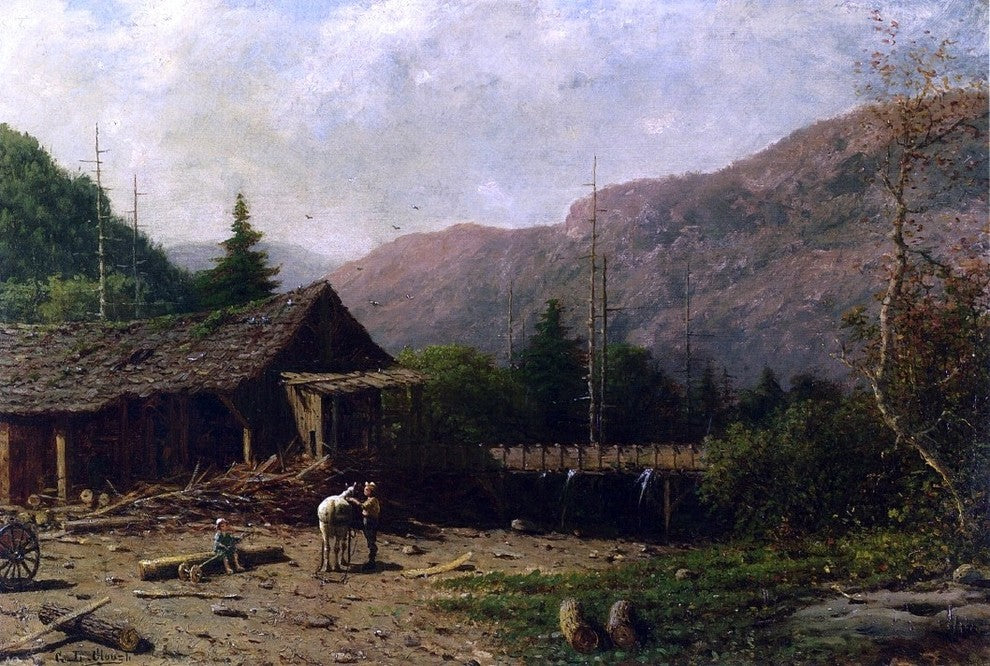 George Lafayette Clough The Saw Mill  Adirondacks Gallery Wrapped Canvas Print