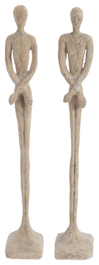 Skinny Male and Female Sculpture, Roman Stone, Extra Small