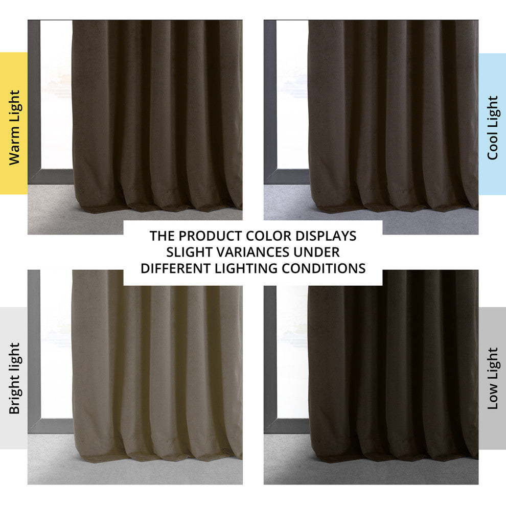 Signature Java Blackout Velvet Curtain Single Panel, 50"x84"
