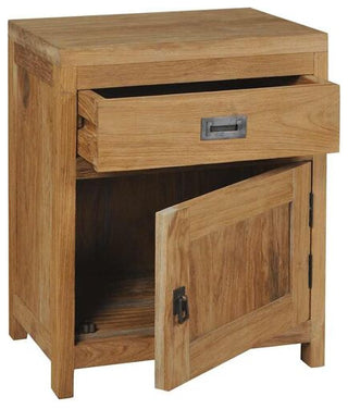 vidaXL Bedside Cabinet Solid Teak Colonial Rustic Nightstand Drawer Side Table