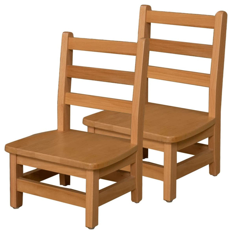 RRI Goods Ladderback Kids Wooden Chair Set of 2, 8"
