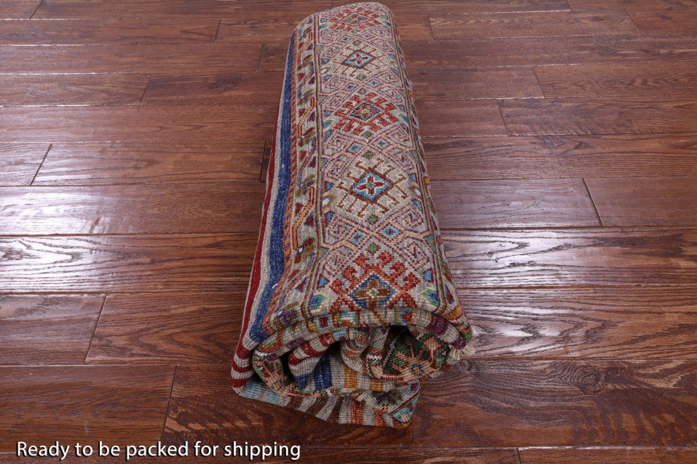 5' 0" X 6' 11" Super Kazak Khorjin Handmade Wool Rug - Q12318