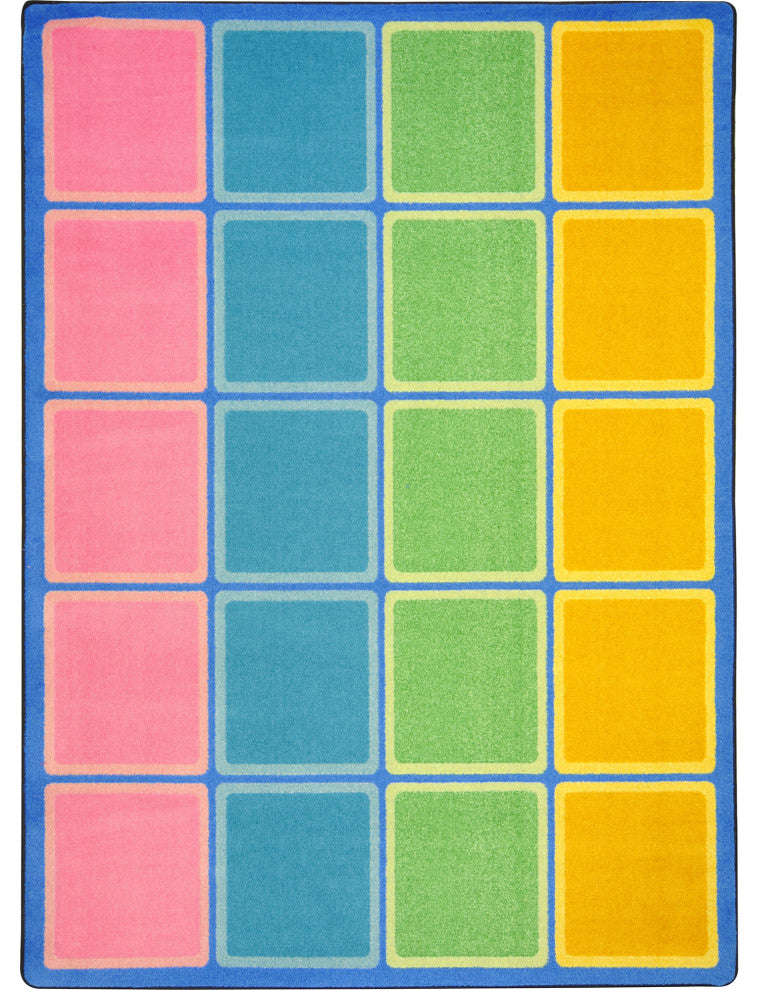 Kid Essentials Rug, Blocks Abound, Pastel, 5'4"x7'8"