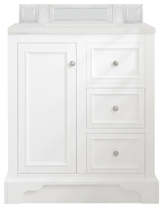 De Soto 30" Single Vanity, Bright White, Base Only