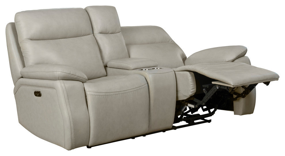 Micah Console Loveseat w/Power Recline & Power Head Rests, Venzia Cream