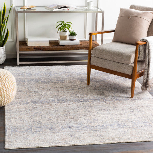 Surya Palazzo PZL-2302 3'3"x8' Rug, Navy/Denim/Taupe/Pale Blue/Cream/White/Blush