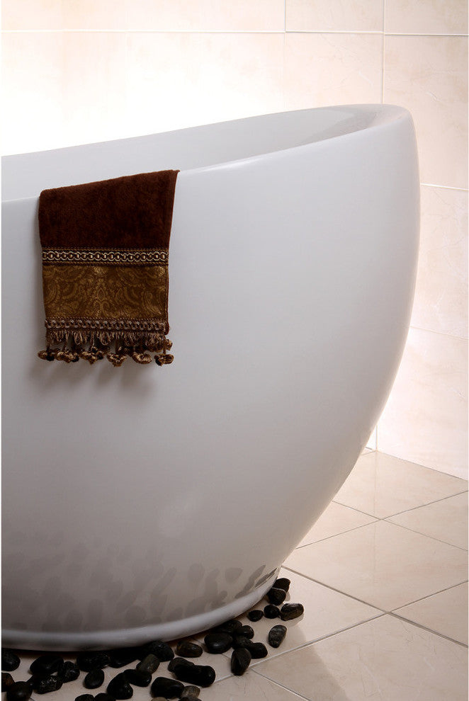 Aqua Eden 71" Acrylic Freestanding Single Slipper Tub With Drain, White