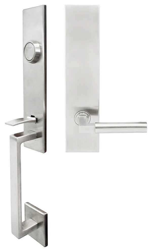 Aurora Lever, Tubular Dummy Handleset, Left Hand, Satin Stainless Steel