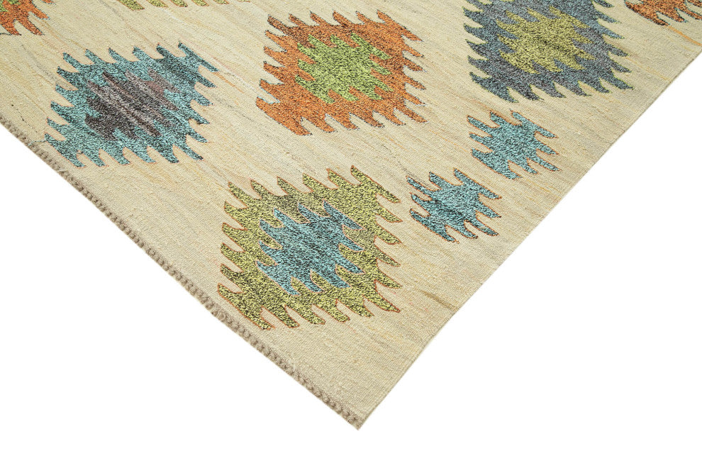 Rug N Carpet - Handmade Turkish 7' 11'' x 10' 5'' Modern Design Wool Kilim Rug