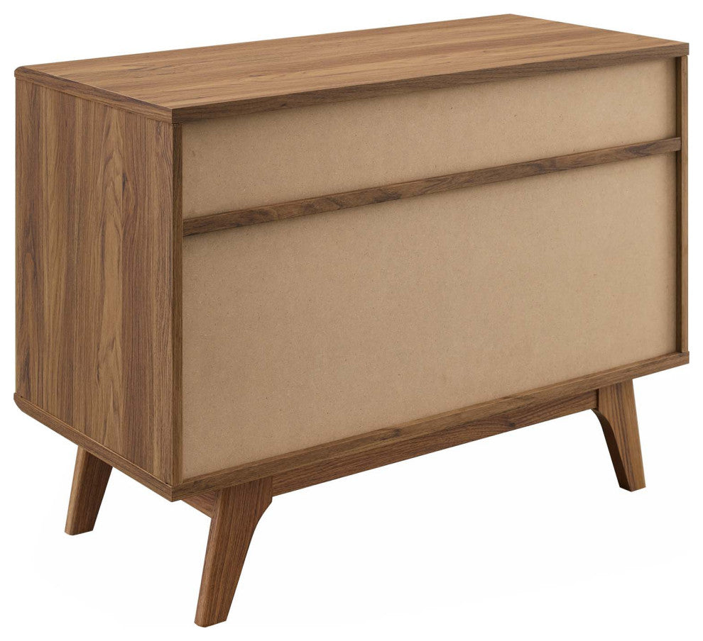 Sofa Side Table Display Stand, Wood, Brown Walnut, Modern, Lounge Hospitality