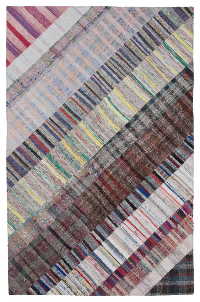Rug N Carpet - Handmade Anatolian 6' 7'' x 10' 1'' Unique Patchwork Kilim Rug