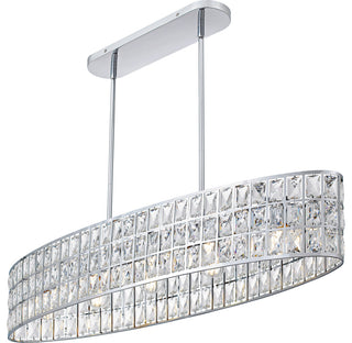 Quoizel GIB542 Gibson 5 Light 42"W Crystal Linear Chandelier - Polished Chrome
