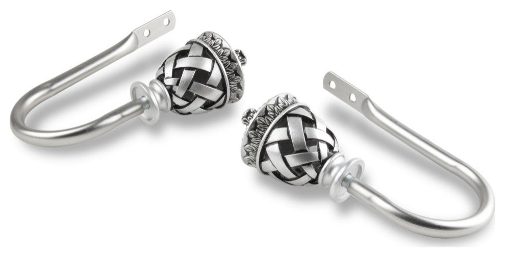 Araceli Holdback Pair, Satin Nickel
