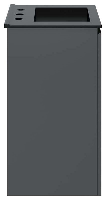 Bryn 18" Wall-Mount Bathroom Vanity, Gray Black