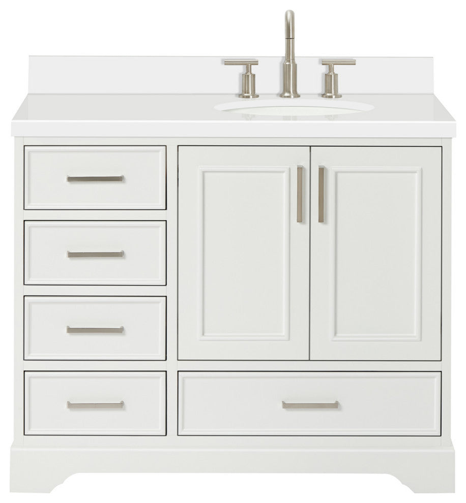 Ariel Stafford 43" Single Right Offset Oval Sink Bathroom Vanity