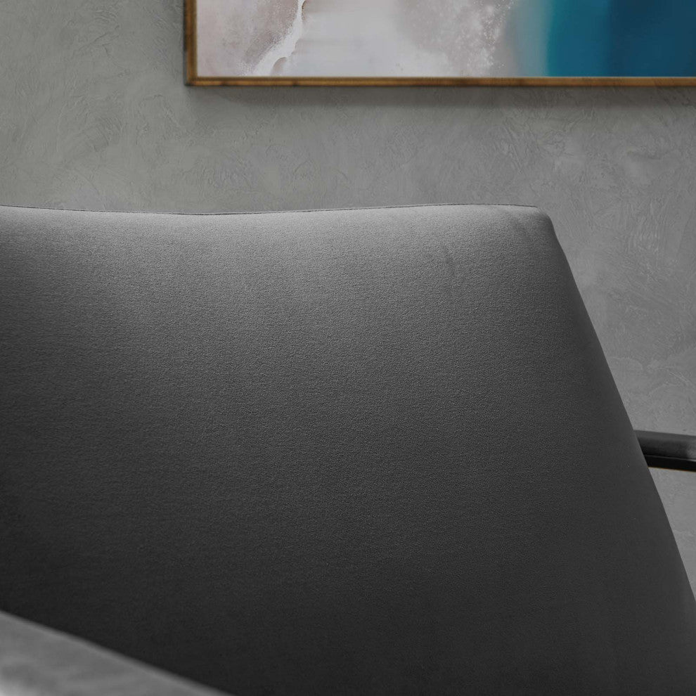 Accent Chair, Velvet, Metal, Gold Gray, Modern, Living Lounge Hospitality