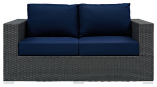 Sojourn Outdoor Patio Sunbrella® Loveseat EEI-1851-CHC-NAV