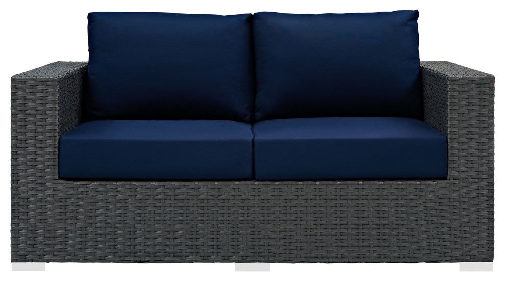 Sojourn Outdoor Patio Sunbrella® Loveseat EEI-1851-CHC-NAV