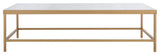 Safavieh Couture Caralyn Rectangle Marble Coffee Table White/Brass