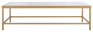 Safavieh Couture Caralyn Rectangle Marble Coffee Table White/Brass