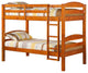 Solid Wood Twin over Twin Bunk Bed - Honey