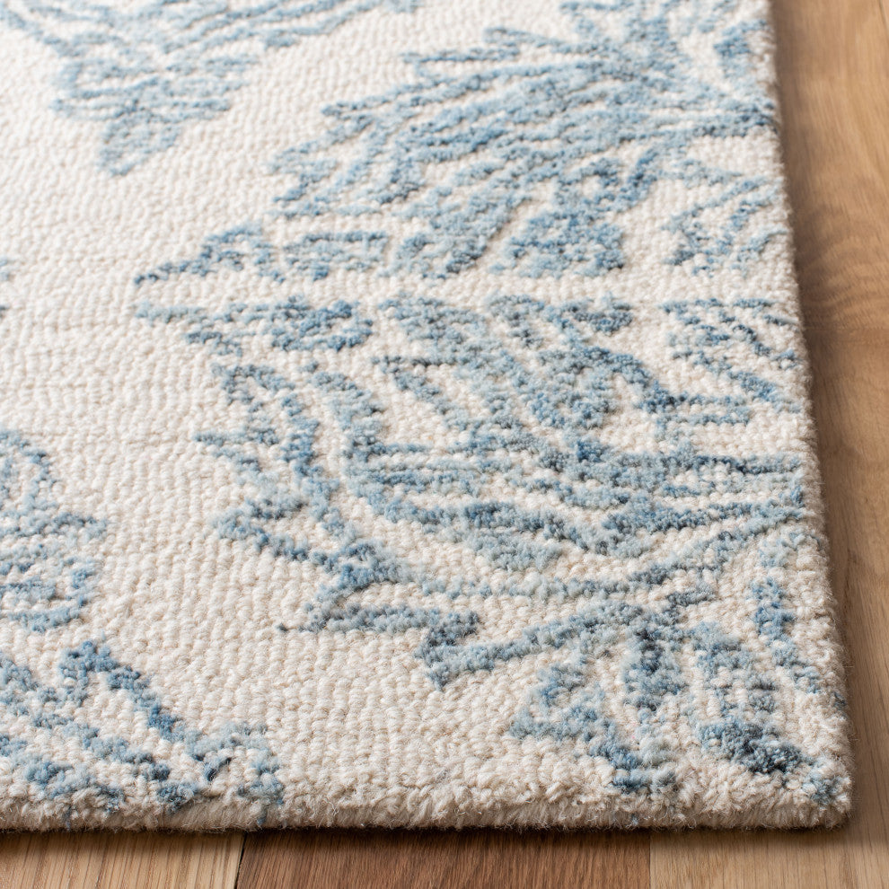 Safavieh Couture Abstract Collection, ABT346 Rug, Ivory/Blue, 4' Square