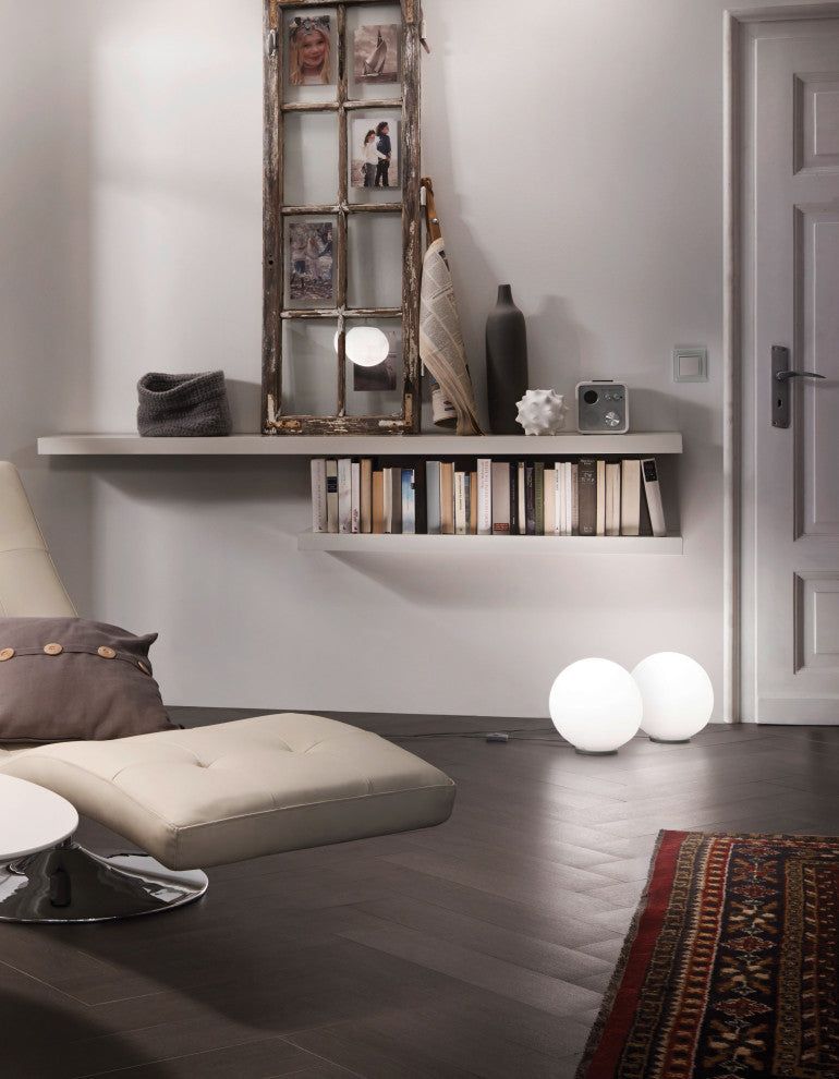 1x60W Table Lamp w/ Siliver Finish & Opal Glass