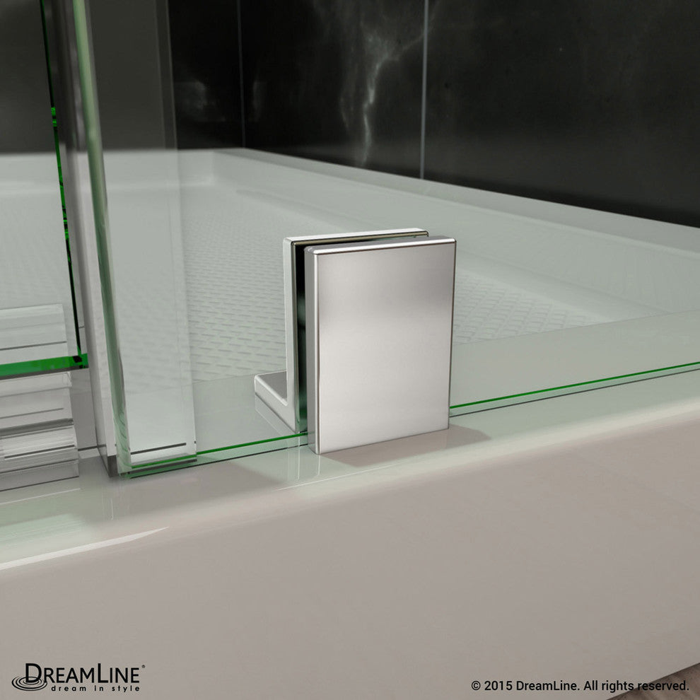 DreamLine Elegance 49.25"-51.25" Frameless Pivot Shower Door, Brushed Nickel