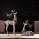 Winter Deer Figurine With Wreath, 2-Piece Set