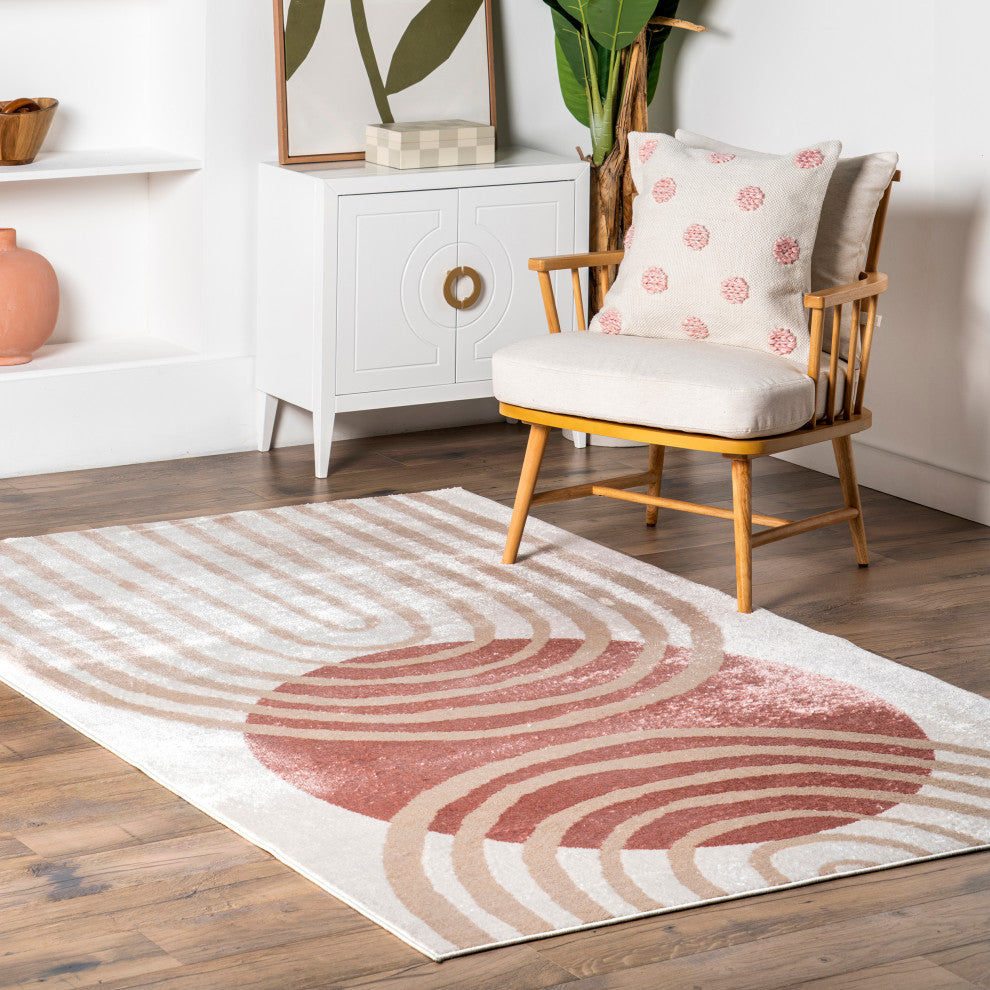 Nuloom Shandra Abstract Sky Area Rug, Blush 8'10"x12'