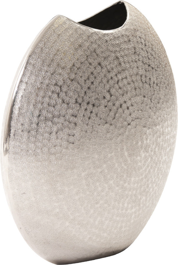 Howard Elliott Frosted Silver Metal Vase Large