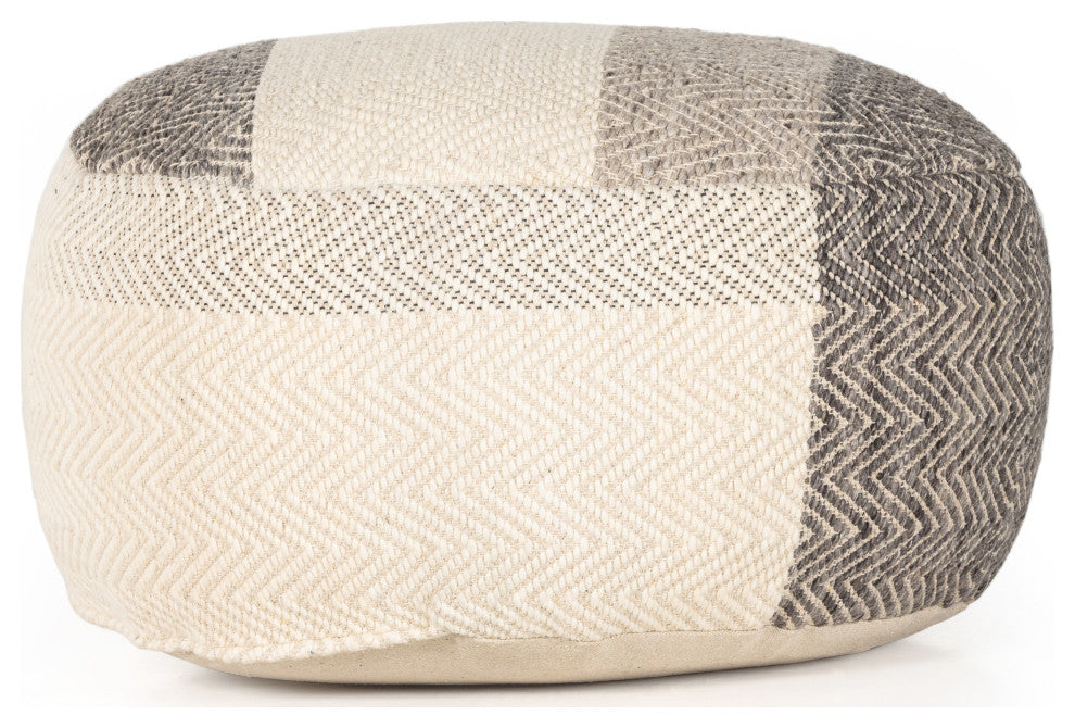 Color Block Floor Cushion-Brown, Cream