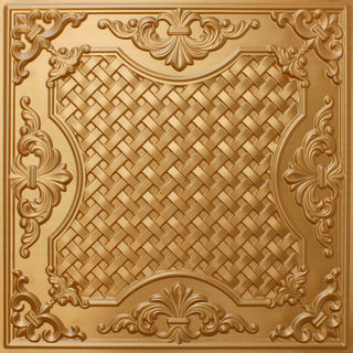 Gold 3D Ceiling Panels, 2'x2', 100 Sq Ft, Pack of 25