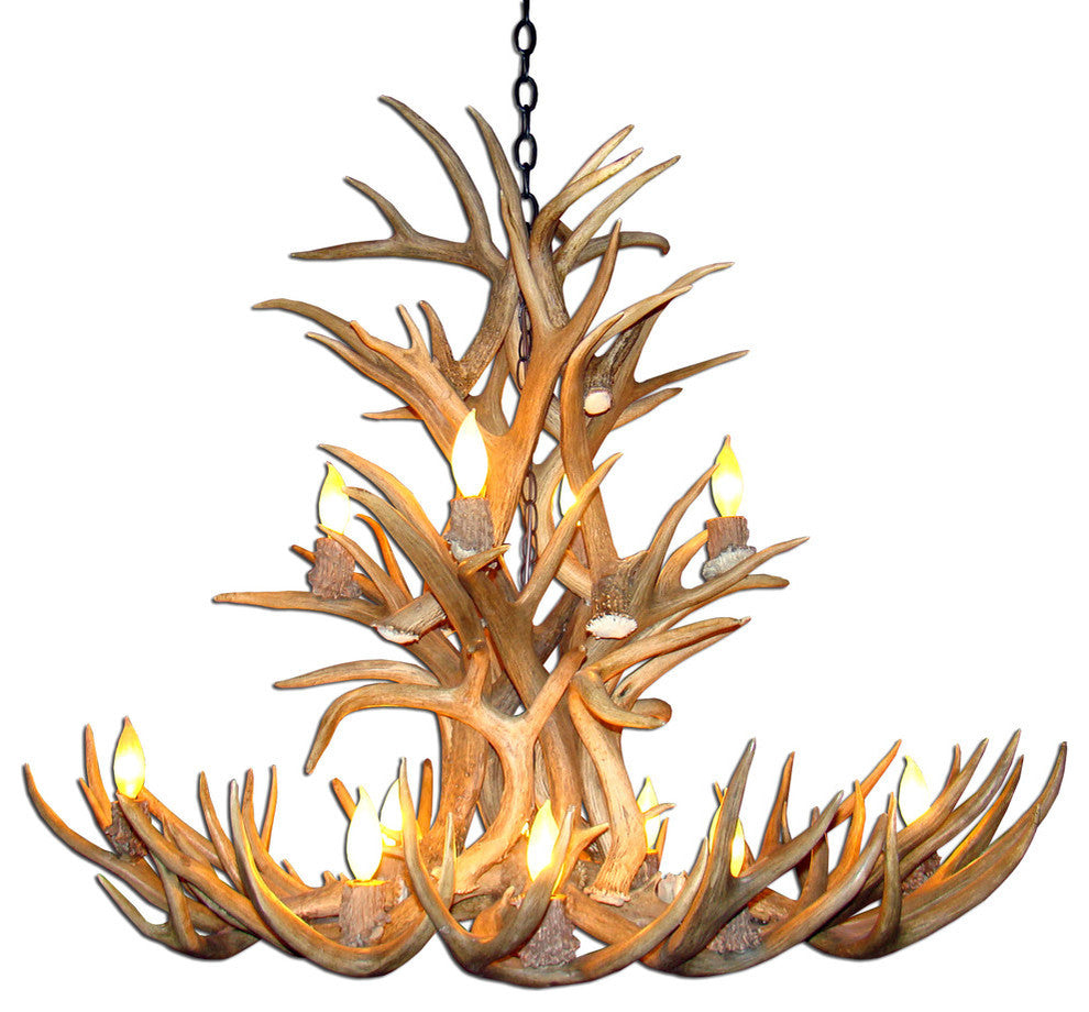 Whitetail, Mule Deer Antler Chandelier Light, Xxl, No Shades