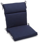 18"x38" Spun Polyester Outdoor Squared Seat/Back Chair Cushion, Azul