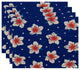 18"x14" Hibiscus Blooms, Floral Print Pacemat, Blue, Set of 4