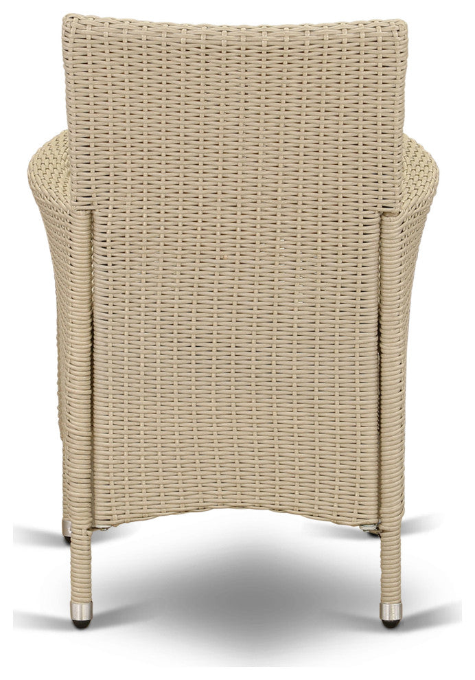 Hvlc153V Outdoor-Furniture Wicker Patio Chair In Cream Finish - Set Of 2
